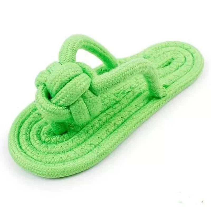 Dog Chew Funny flip flops Decoy Toy Shoes Natural Cotton Rope Slipper Interactive Pet Chewing Puppy Dog Walking Teeth Cleaning