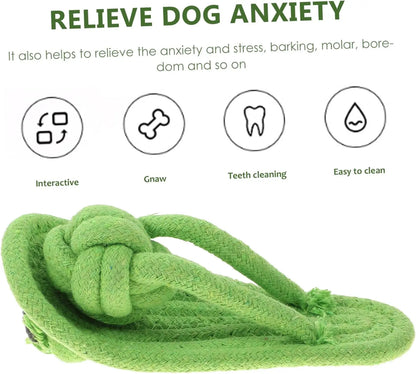 Dog Chew Funny flip flops Decoy Toy Shoes Natural Cotton Rope Slipper Interactive Pet Chewing Puppy Dog Walking Teeth Cleaning