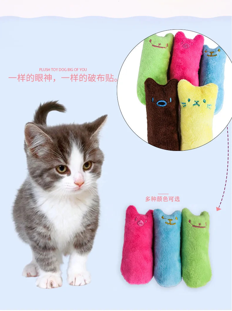 Teeth Grinding Catnip Toys Funny Interactive Plush Cat Toy Pet Kitten Chewing Vocal Toy Claws Thumb Bite Cat mint For Cats