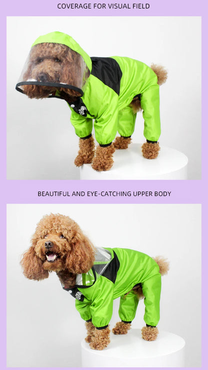 Pet Dog Raincoat The Dog Face Pet Clothes Jumpsuit Waterproof Dog Jacket Dogs Water Resistant Clothes for Dogs Pet Coat