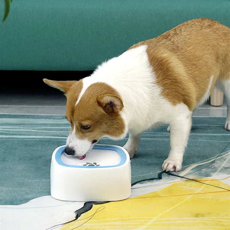 Floating Dog Drinking Water Bowl Non-Wetting Mouth Without Spill