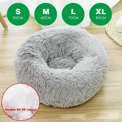 [UK Stock] S-XL Pet Cushion Pet Bed Plush Pet Nest Winter Cat Dog Nest Warm Detachable Washable Round Cat Bed Dog House