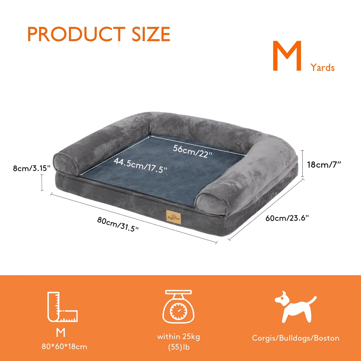 Dog Bed Extra Large Orthopedic Pet Mattress Couch Sleeping Bed Cushion with Removable Washable Cover Soft Sponge Foam