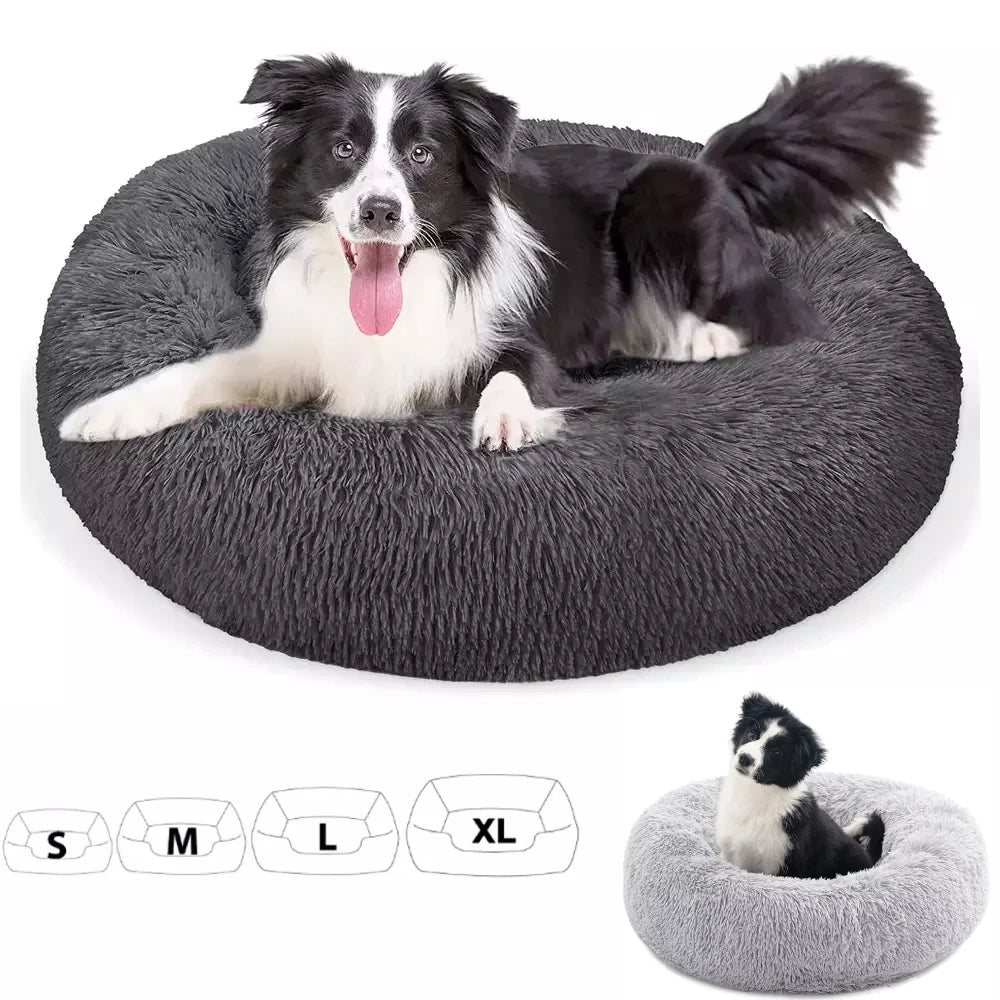 [UK Stock] S-XL Pet Cushion Pet Bed Plush Pet Nest Winter Cat Dog Nest Warm Detachable Washable Round Cat Bed Dog House