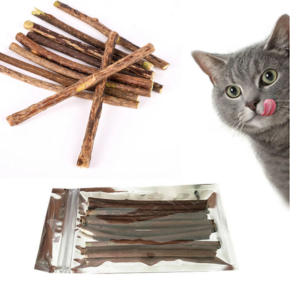 Silvervine Sticks for Cats Natural Catnip Chew Sticks Teeth Molar Chewing Toys for Cat Kitten Kitty Gifts