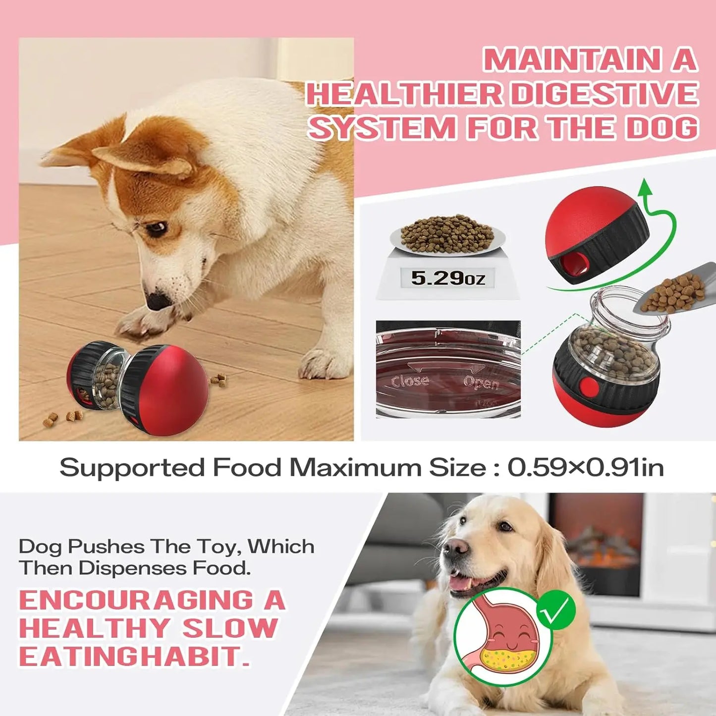 Dog Puzzle Toy Elliptical Track Rolling Increase Intelligence Ball Leaky Food Develop Good Habits Durable Interactive Pet Toys