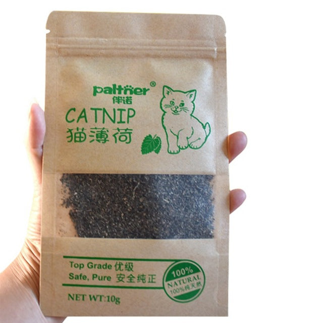 New Organic 100% Natural Cat Catnip Cattle Grass 10g Cat Mint Leaves Menthol Flavor Funny Cat Training Toy Cats Supplies