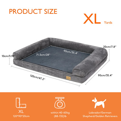 Dog Bed Extra Large Orthopedic Pet Mattress Couch Sleeping Bed Cushion with Removable Washable Cover Soft Sponge Foam