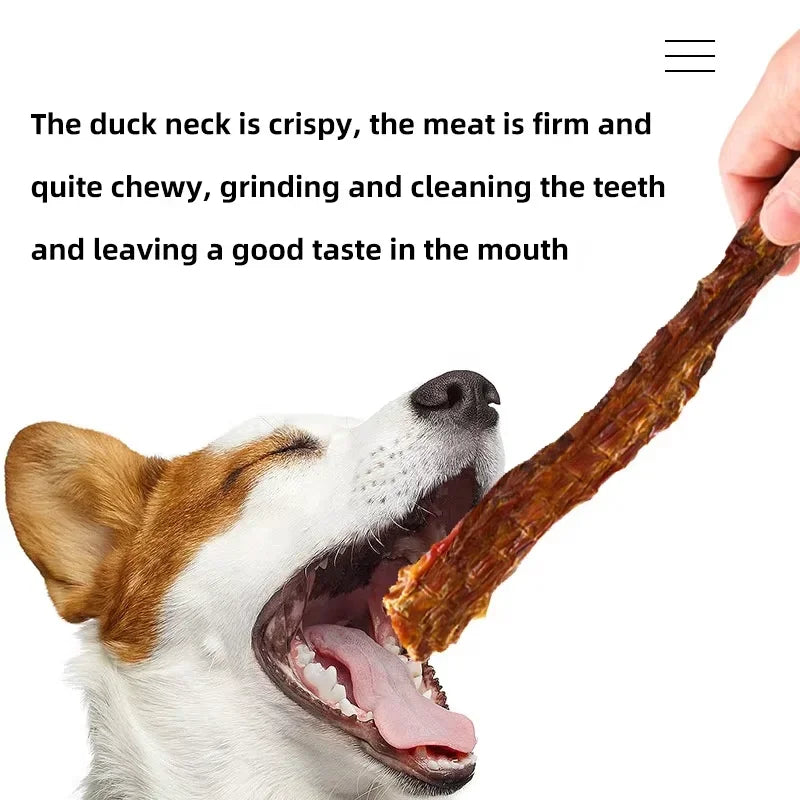 Dog Snacks Cat Snacks Natural Pet Snack Dried Duck Neck Pet Snacks with Vitamins and Minerals Nutrition High Protein Dog Chew