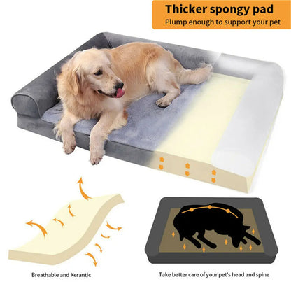 Dog Bed Extra Large Orthopedic Pet Mattress Couch Sleeping Bed Cushion with Removable Washable Cover Soft Sponge Foam